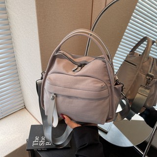 日系休閒輕便尼龍布小包包 2026新款時尚單肩斜挎包 通勤手提包, 灰色