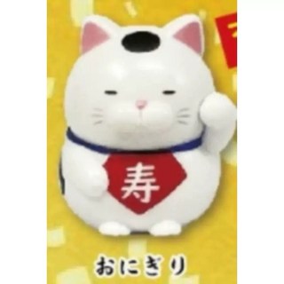 AMUSE 招財系列 擺件 扭蛋 達摩 招財貓 錢幣貓 福貓 三花貓 黑貓 虎斑貓, E白喵壽