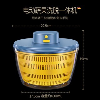 電動蔬果洗脫一體機-大容量快速脫水蔬果清洗機, PET 蓝色, 1套