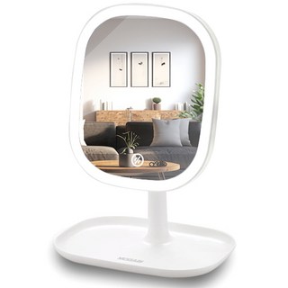 모가비 충전식 LED 스마트 조명 거울, 화이트