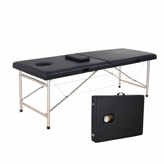 好的家居 手提便攜經典按摩床 不鏽鋼支架 折疊美容推拿指壓床, 黑60cm, 1個