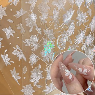 오브젝티브 네일 스티커, 1개, 연꽃 자개 고급 미술 동양화 세트