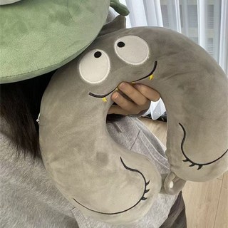 惡魔動物系 U型護頸枕 軟綿記憶棉 辦公室午休/高鐵飛機便攜 可拆洗枕套