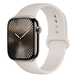 Fegwilde 애플워치 호환 실리콘 원버튼 소프트 스포츠 밴드 스트랩 11 10 9 8 3 46/49/45/44/42/41/40/38mm 울트라1/2/3 SE1/2/3 밴드, 별빛