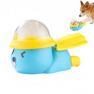 강아지 인터랙티브 간식 디스펜서 장난감 인터랙티브 고양이 강아지 퍼즐 장난감 건강한 식습관을 위한 강아지 음식 간식 수유 디스펜서 소형 및 중형 (화이트/오렌지), 블루/옐로우