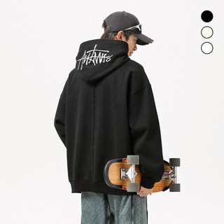 HANYO 남녀공용 미국식 자수 후드티