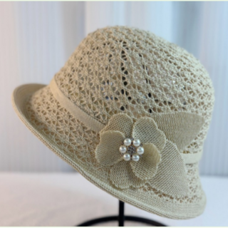 더토토리 C05 진주 꽃 중년여성 엄마모자 봄 여름