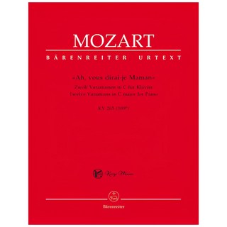莫札特 小星星變奏曲 KV265 鋼琴譜, C大調十二鋼琴變奏曲