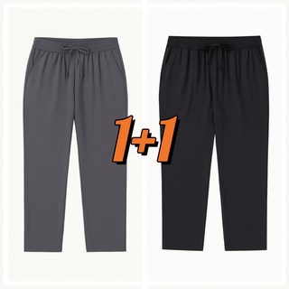 SOEL 남자 냉감 바지 1+1 시원한 여름 밴딩 빅 사이즈 스판 아이스 냉장고 슬랙스 SOEL