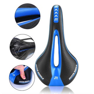 JIUYUE SADDLE 自行車坐墊 加厚海綿中空設計 公路車山地車通用款 (藍色), 藍色, 1個