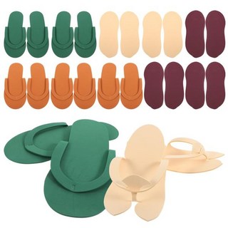 12 쌍 일회용 슬리퍼 조립 경량 EVA 소재 방수 스파 호텔 게스트 신발 화이트 색상