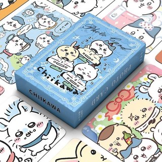 鐳射小卡 收藏卡片 chiikawa吉伊卡哇卡片50張鐳射小卡圓角可愛周邊卡牌ins生日禮物 周邊小卡 愛好收藏, 1個, chiikawa（吉伊卡哇）,鐳射小卡+卡膜一包