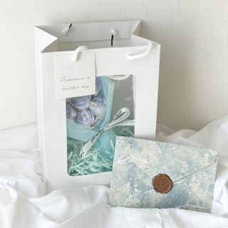 온리온라인 꽃다발 예쁜 편지지 세트, 스카이