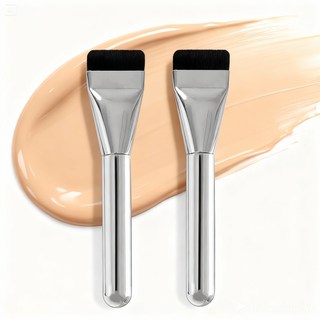 오데트 메이크업 납작 파운데이션 브러쉬 파데붓, 2개, 실버