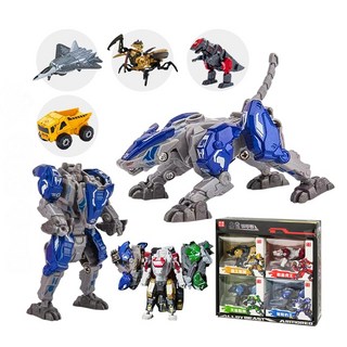 台灣出24H開發票 4入合金鋼甲獸變形機器人(4款可大合1) 888玩具 888便利購, 1個, 恐龍版