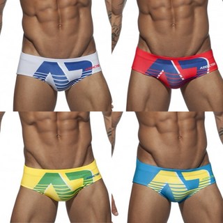 時尚經典寬版印花配色低腰貼身繫繩速乾男士三角泳褲，陽光沙灘運動衝浪游泳溫泉必備
