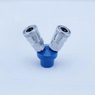 空壓機快速接頭 氣動工具二通三通分接頭 氣管分流器, 1個, 圓二通
