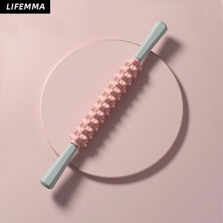 瑜伽按摩棒狼牙棒按摩滾軸 非瘦小腿肌肉放鬆神器滾輪擀大腿琅琊棒, 蜜桃粉【絲滑雙軸承】高端超痛款, 1個