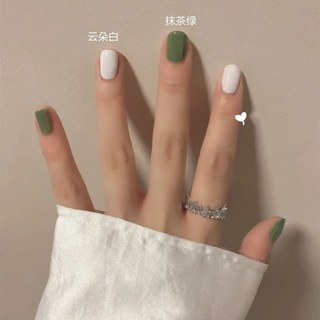 秋冬溫變指甲油 免烤 持久不掉色 防水速乾 學生美甲 (臺灣出貨), 17抹茶綠+18雲朵白【免烤型】, 1個