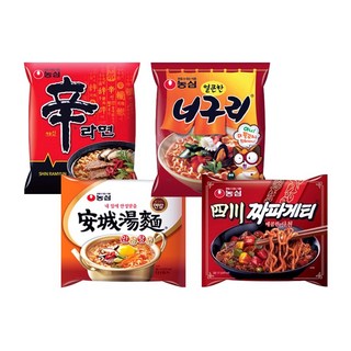 신라면 5개입 + 안성탕면 5개입 + 너구리 5개입 +사천짜파게티 4개입, 19개