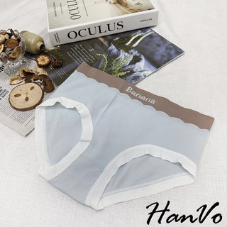 HanVo BANANA字母中腰內褲 獨立包裝 親膚透氣 休閒運動風 女生內褲 A11-5844, 寶貝藍