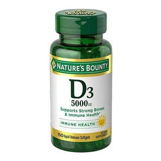 [정품보장]네이쳐스바운티 비타민 D3 5000 IU Nature's Bounty 소프트젤 150정 X 1병, 1개