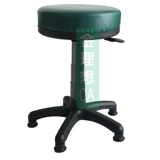 升降圓形吧台椅｜附滑輪｜耐磨椅面｜簡約時尚設計, 綠色厚椅墊一般款搭固定腳, 1個