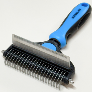 원블리스 대형견빗 18 x 13cm, 1개, 블루