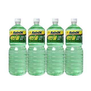 핫트랙스불스원 레인OK 에탄올 그린워셔액 4P (+세차타월3P), 4개, 1L