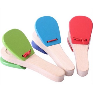 手拍響板 雙色手響板 奧福打擊樂器 早教 兒童訓練樂器, 藍, 1個