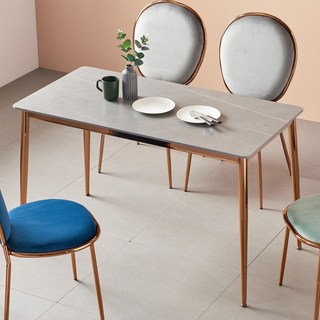 라리 세라믹 식탁테이블 1200 로즈골드프레임 4인용식탁, 그레이