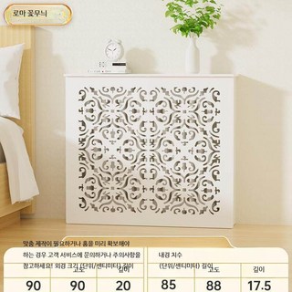 라디에이터 파이프 먼지 방지 커버 바닥 난방 매니폴드 은폐 장식용 보호용 실내 인테리어용, 로마 플라워 90x90x20 무공