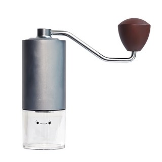 手搖咖啡豆研磨機 手動咖啡研磨器 不銹鋼咖啡磨粉器 手磨七星磨豆機, 1個, [CNC亞克力倉]銀色(陶瓷磨芯)