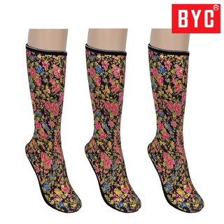 BYC 여성 요술버선 장목 3켤레 논슬립 털기모덧신 미끄럼방지 여자 겨울수면양말 할머니덧버선양말