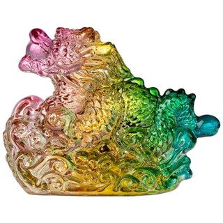 賜福金香佛具 琉璃吉祥龍 琉璃龍 水晶龍 琉璃擺件 龍年吉祥擺飾, 彩色, 1個