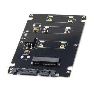미니 Pcie mSATA SSD에서 2.5 인치 SATA3 어댑터 카드 케이스 포함 7 mm 두께 블랙