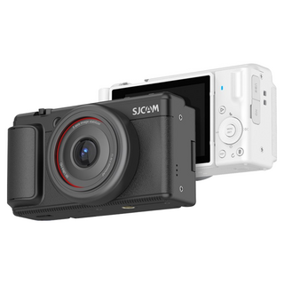 SJCAM ZV200 5K高清8000萬像素翻轉螢幕變焦數位相機學生相機, 白色,標配+64G卡
