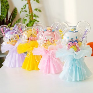 산리오 led 아크릴 인형꽃다발 유치원졸업식 어린이집 발표회 졸업꽃다발 시나모롤, 하트_폼폼푸린, 옐로우포장, 학사모