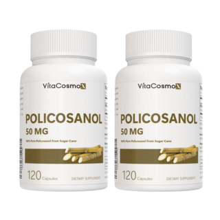 [미국빠른직구] VitaCosmoX 폴리코사놀 옥타코사놀 고함량 100mg (총지방족 99%/옥타코사놀 60%) 천연 사탕수수 추출, 2개, 120정