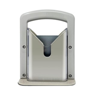 Slyce - 베이글 슬라이서 안전 실드 및 안전 그립이 있는 베이글 커터 크고 작은 베이글을 자를 수 있는 베이글 홀더 스테인리스 스틸 블레이드(그레이), 회색