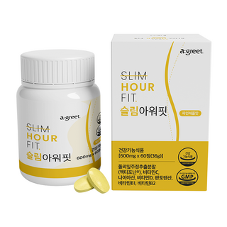 에이그릿 슬림아워핏 체지방 탄수화물 컷팅제 파인애플맛, 1개, 60정