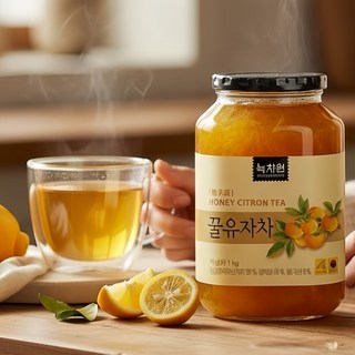 NOKCHAWON 綠茶園 蜂蜜柚子茶 1公斤, 含有豐富果肉, 口感飽滿, 適合冷沖或熱泡, 1kg, 1入, 1罐