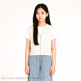 더데이걸 [50%세일] #세미 크롭한 길이로 멋내기 필수템# 후드 집업 조끼스웨터#울산성남점