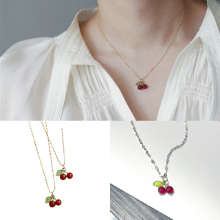 찐굿 쥬얼리 앵두 팬던트 쇄골 체인 써지컬 목걸이