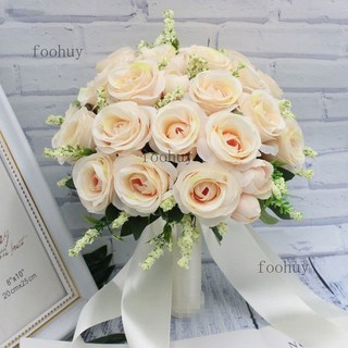 台灣出貨 熱賣 新娘捧花 森系韓系手捧花 婚禮拍攝道具 拍照仿真花束 影樓婚紗攝影旅拍 婚禮捧花 仿真捧花, 香檳歐式, 1個