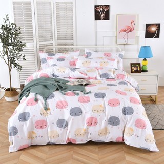 HOFY 台灣製 貓咪圖案床包枕套組 單人3.5尺 防蟎除臭