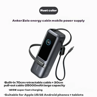 Anker Zolo 165W 최대 출력 보조 배터리 25000mAh 대용량 접이식 케이블 고속 충전 휴대폰 MAC 노트북 보, 02 Black, 01 20001 mAh-25000 mAh, 02 Black