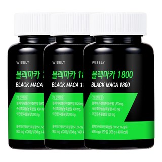 와이즐리 활력충전 페루산 블랙마카 1800, 3개, 120정