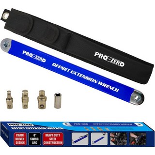 연장 렌치 익스텐션 오프셋 타이트 리치 세트 1/2인치 1/4인치 3/8인치 정사각 드라이브 어댑터 포함 천 가방이 있는 범용 좁은 공간용, 1개