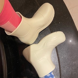 馬丁靴 阿希哥衕款雨靴女 大頭防滑水鞋 厚底雨鞋 內增高短筒 切爾西雨靴